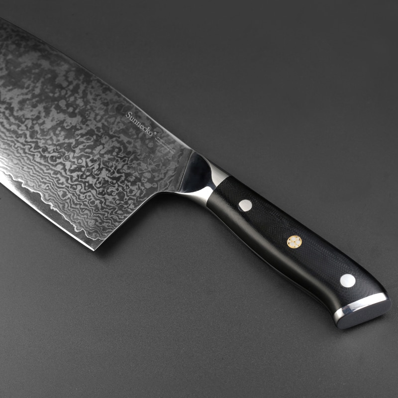 Professional Japanese Damascus Steel Kitchen Cleaver Knife