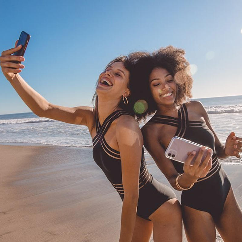 Black Women's Swimsuit with Cut Outs