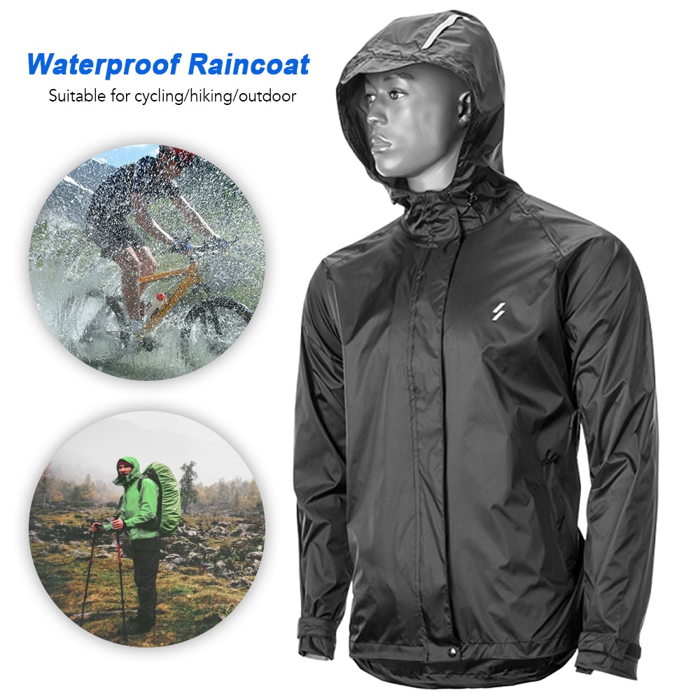 Men's Reflective Detail Black Waterproof Jacket