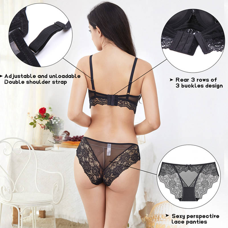 Sexy Black Women's Lingerie Set with Stockings