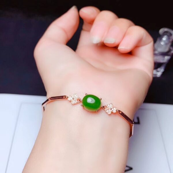 Natural Green Jade Bracelet - Image 4