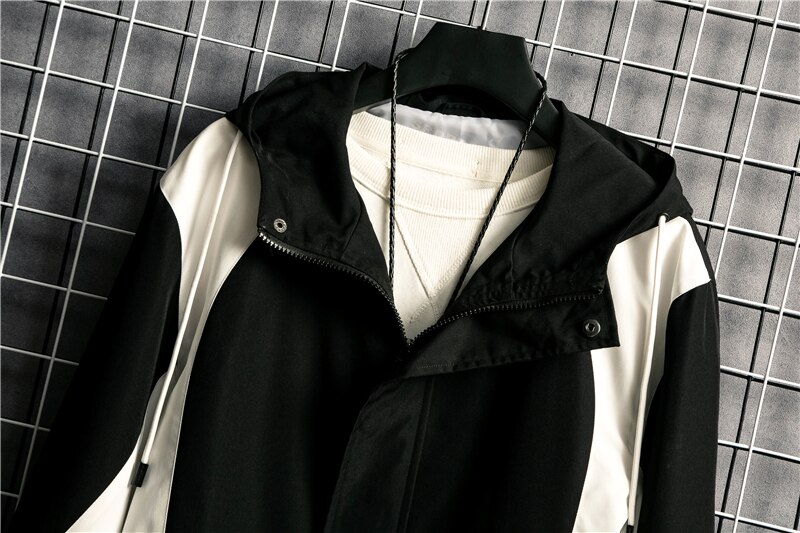 Men's Color Block Hooded Windbreaker