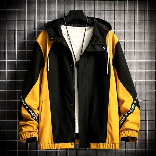 Men's Color Block Hooded Windbreaker