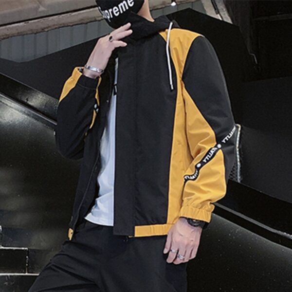 Men's Color Block Hooded Windbreaker - Image 6