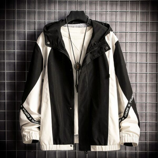 Men's Color Block Hooded Windbreaker - Image 3