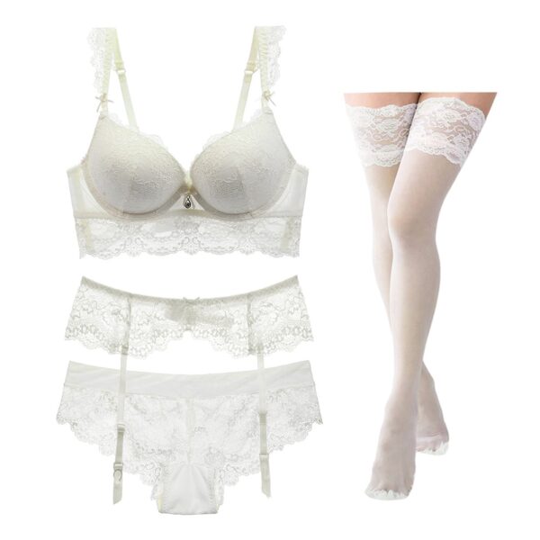 Push Up Women's Lingerie Set with Stockings - Image 7