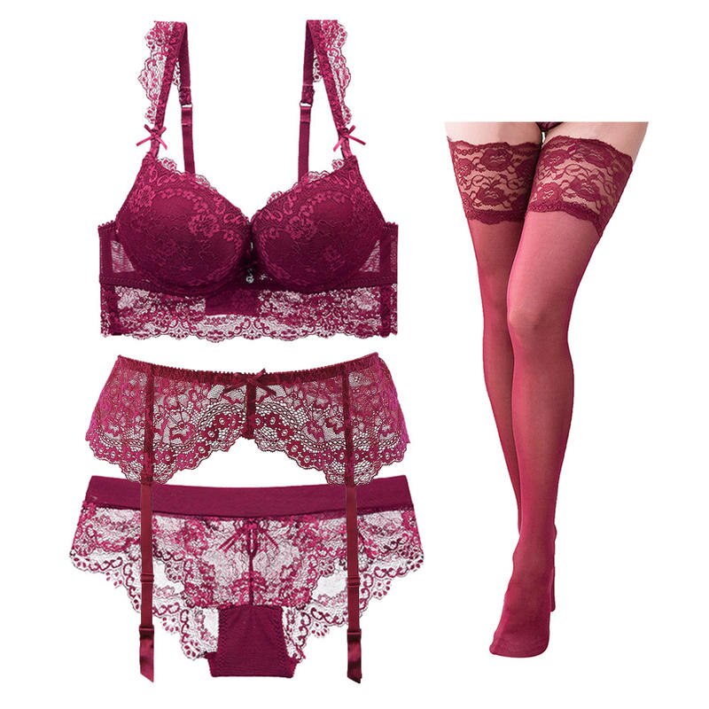 Push Up Women's Lingerie Set with Stockings