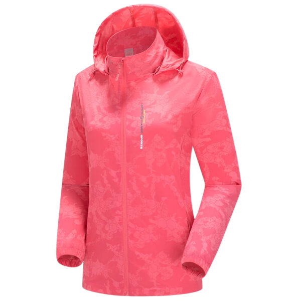 Women's Abstract Print Hooded Jacket - Image 3