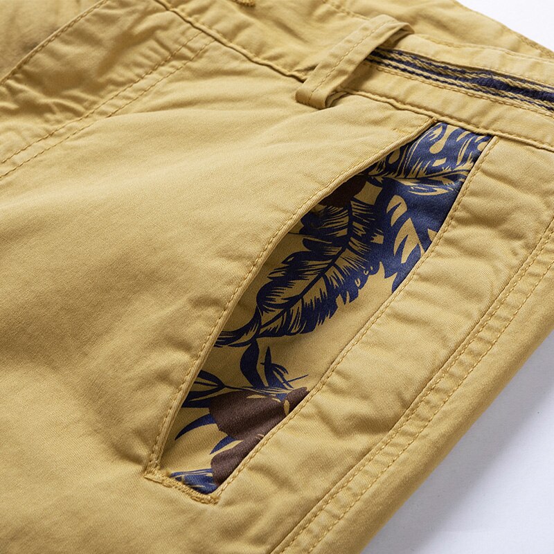 Men's Floral Print Detail Cargo Shorts