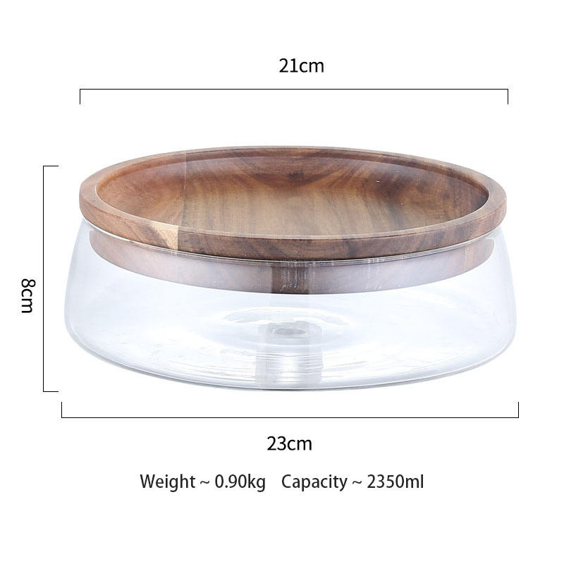 Double Layer Storage Can with Wooden Lid