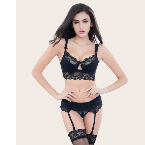 Puush Up Women's Lingerie Set with Stockings - Image 4