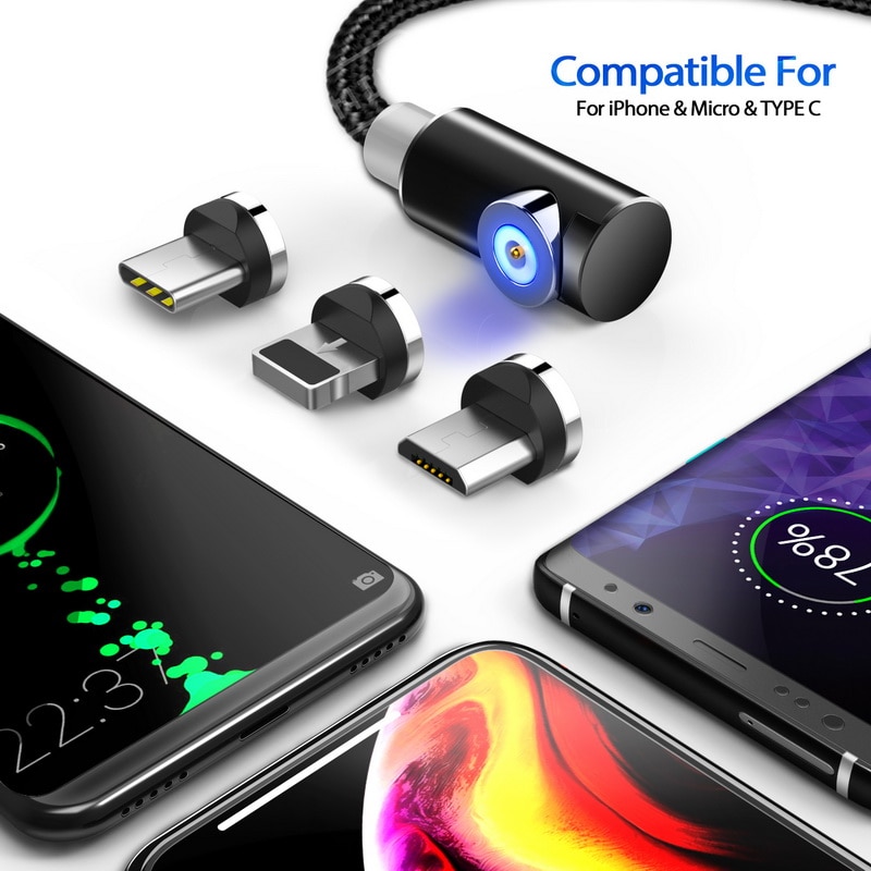 Fast Magnetic Charging Cable for Micro USB / Type C / iPhone