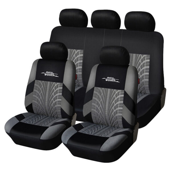 Universal Tire Track Patterned Car Seat Covers Set