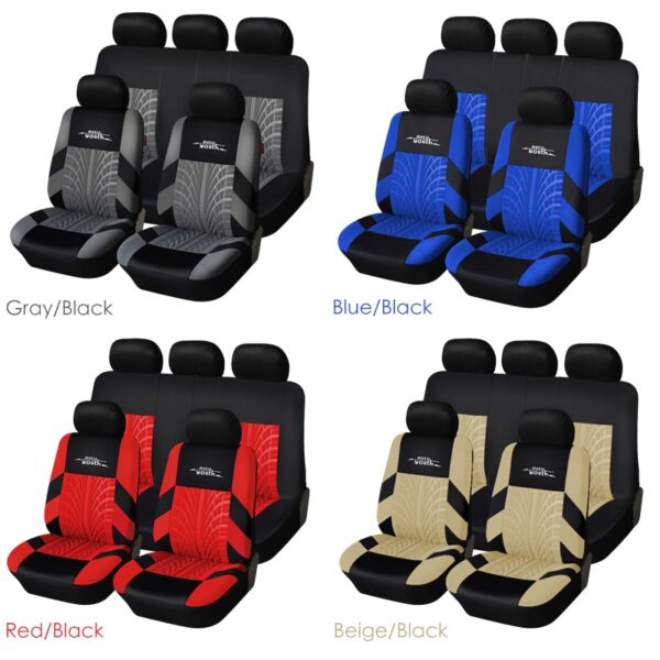 Universal Tire Track Patterned Car Seat Covers Set - Image 4