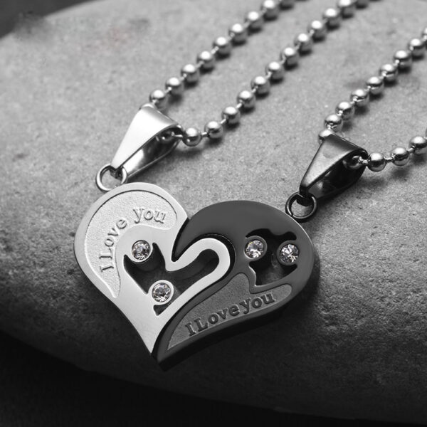 Men's and Women's Black Heart Necklace