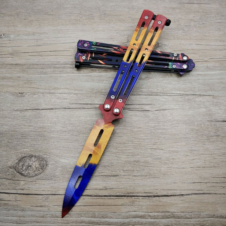 Rainbow Butterfly Knife