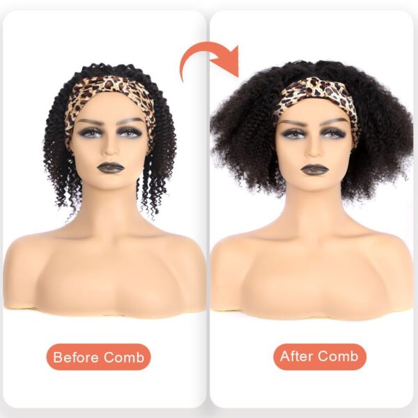 Human Hair Afro Kinky Headband Wig - Image 4