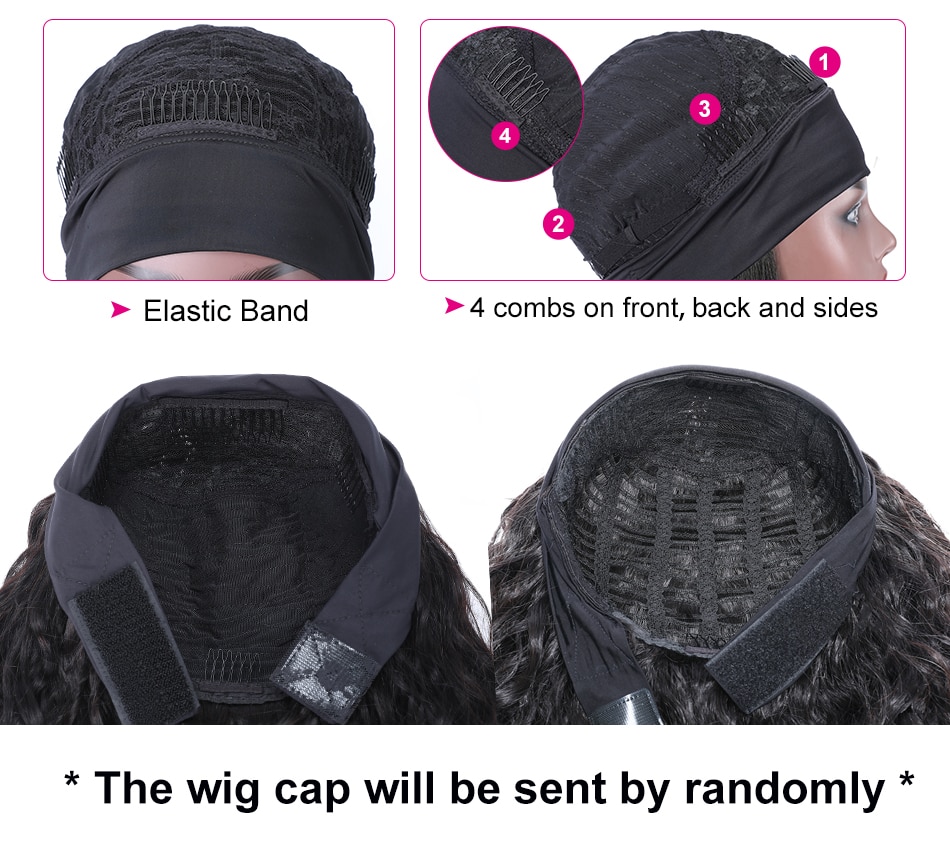 100% Human Hair Grip Headband Wig