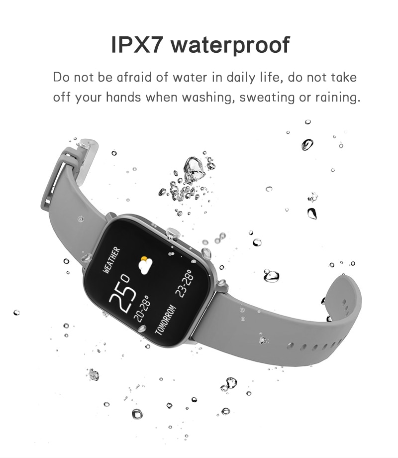 Waterproof Smartwatch with Heart Rate Blood Pressure Monitor