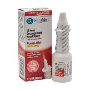 Oxymetazoline Nasal Decongestant Spray 12 hr (3 PACK) --- Generic For Afrin --- RELIABLE 1 (Reliable One) 1 69618-0050-51-oxymetazoline-nasal-spray-generic-for-afrin-12-hour-reliable-one-1