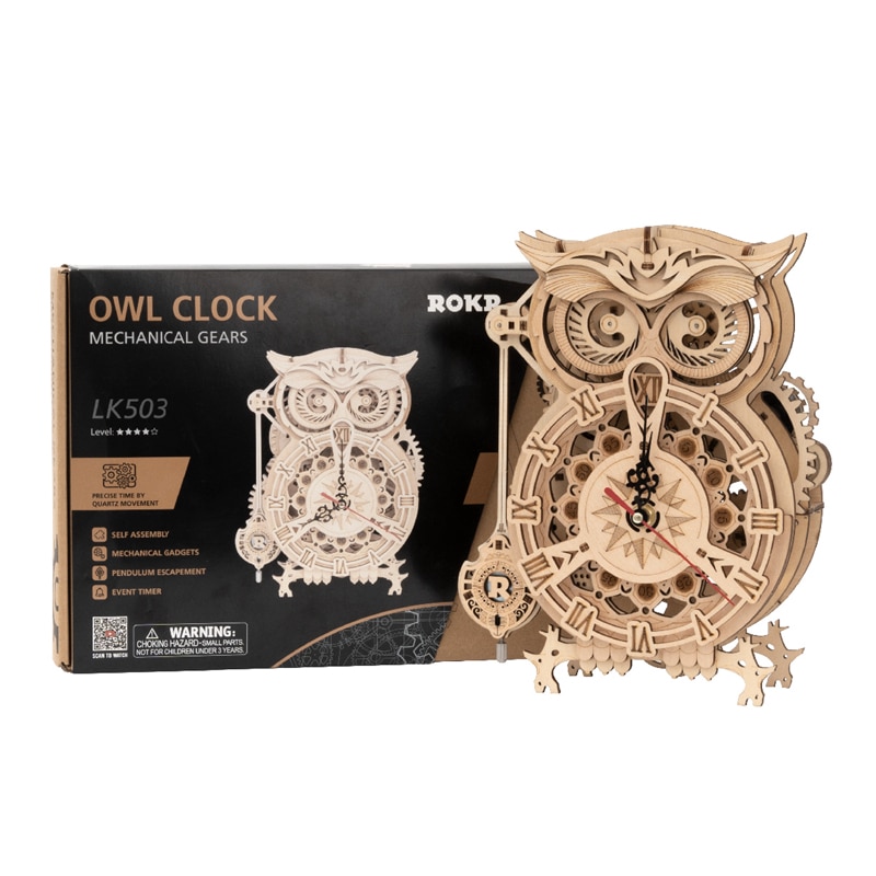 DIY 3D Owl Clock Wooden Puzzle