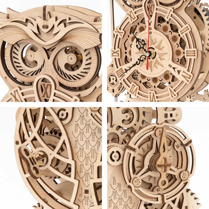 DIY 3D Owl Clock Wooden Puzzle