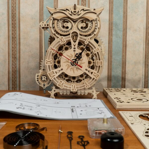 DIY 3D Owl Clock Wooden Puzzle - Image 5