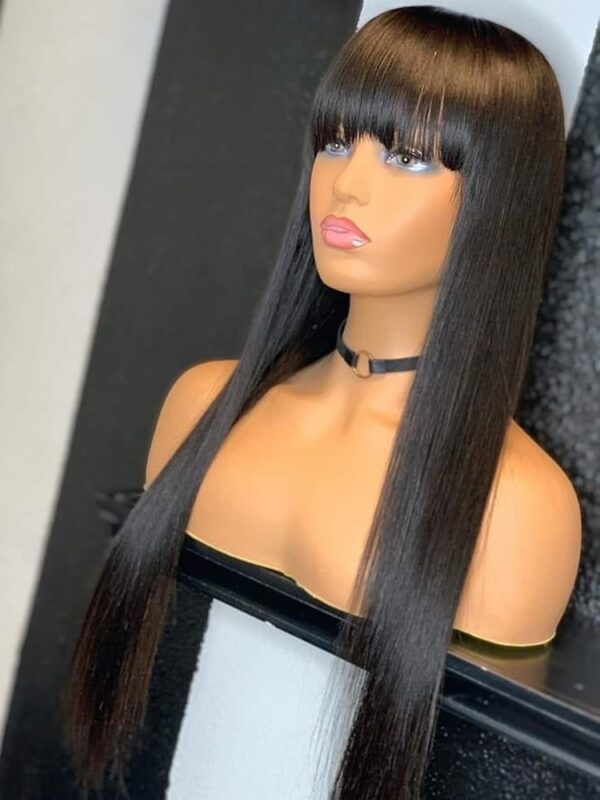 100% Human Hair Wig with Bang - Image 6