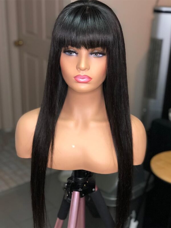 100% Human Hair Wig with Bang - Image 5