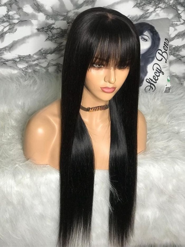 100% Human Hair Wig with Bang - Image 4