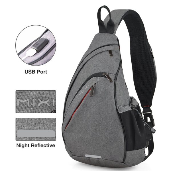 Men's Water Drop One Shoulder USB Backpack - Image 4