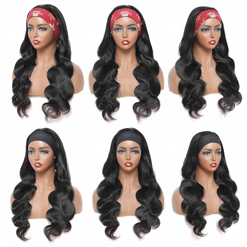 100% Human Hair Headband Wig