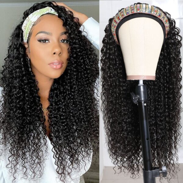 Curly Human Hair Headband Wig - Image 4