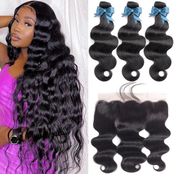 Transparent Front Lace Brazilian Hair Bundles - Image 3