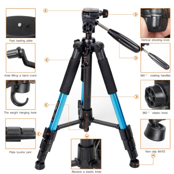 Professional Travel Aluminum Camera Tripod Stand - Image 3