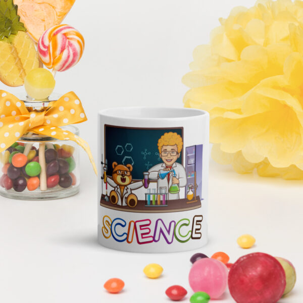 Walter Bear™ Science White Glossy Mug - Image 3