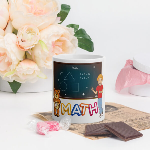 Walter Bear™ Math White Glossy Mug - Image 3