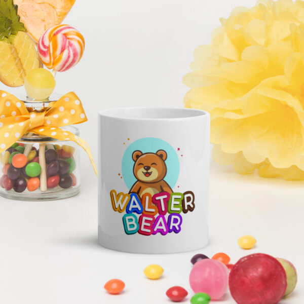 Walter Bear™ Vertical Logo White Glossy Mug - Image 3