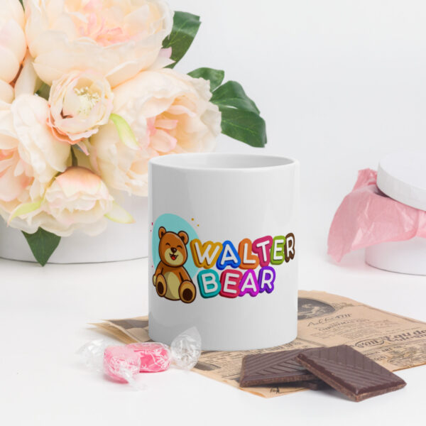 Walter Bear™ Horizontal Logo White Glossy Mug - Image 3