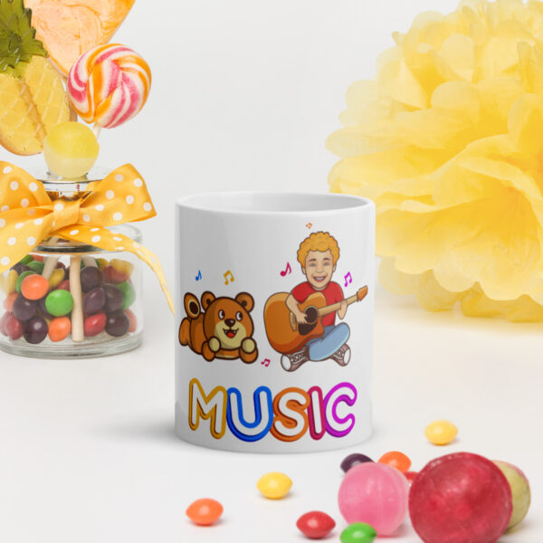 Walter Bear™ Music White Glossy Mug - Image 3