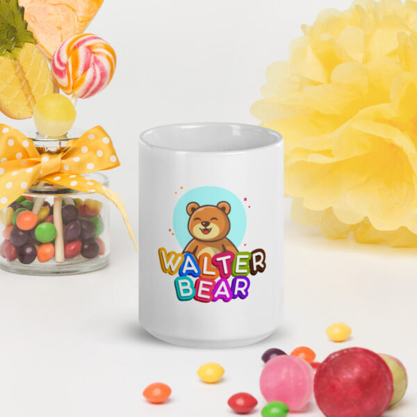 Walter Bear™ Vertical Logo White Glossy Mug