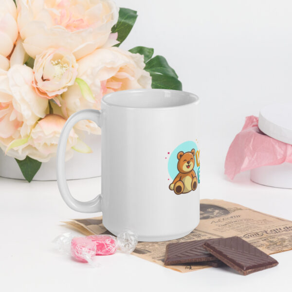 Walter Bear™ Horizontal Logo White Glossy Mug - Image 4