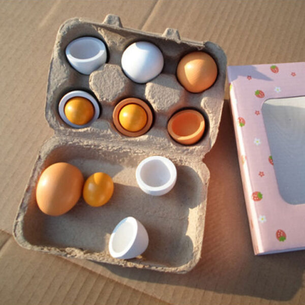 Simulative Realistic Wood Toy Eggs Set