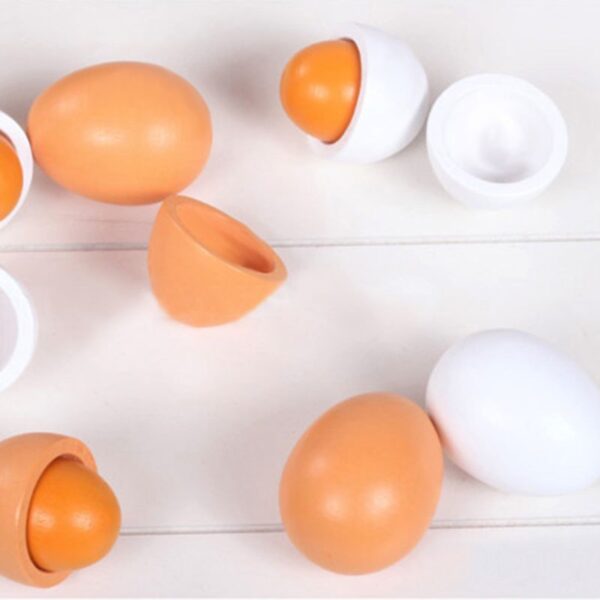 Simulative Realistic Wood Toy Eggs Set - Image 5