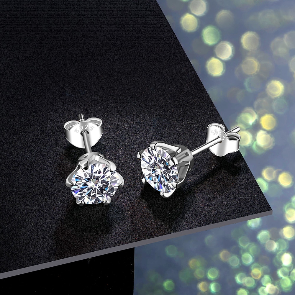 0.5 Carat Moissanite Gemstone Stud Earrings