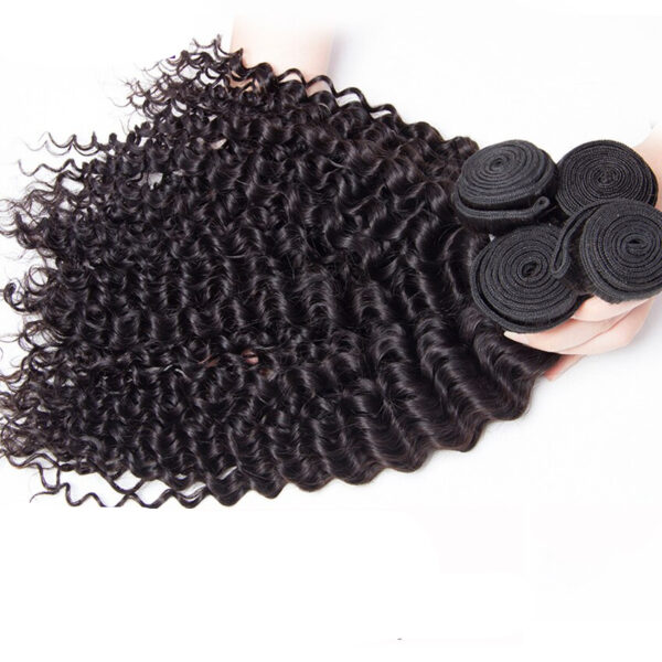 Malaysian Curly Human Hair Bundles with Frontal Closure - Image 6