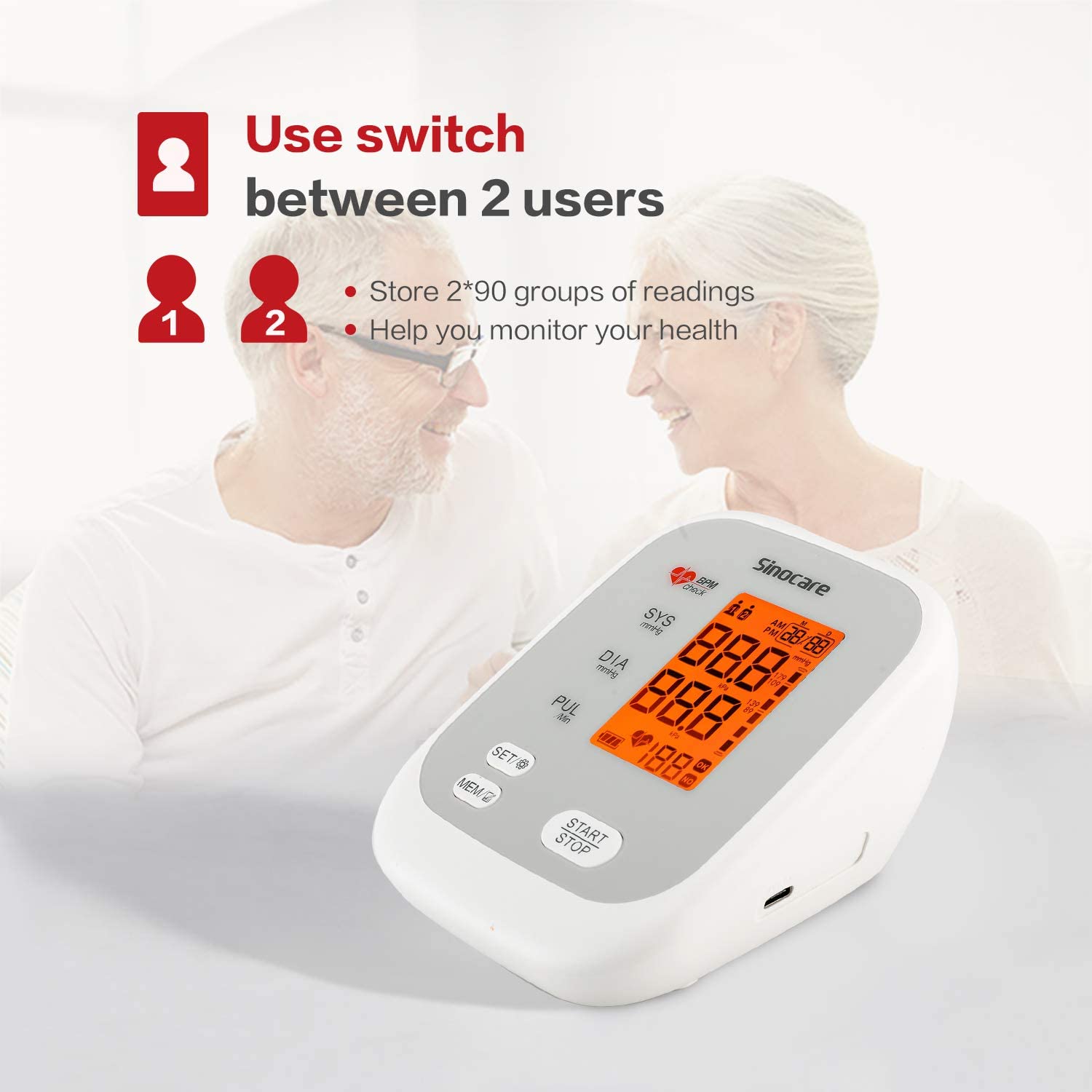 One Key Operation Blood Pressure Monitor