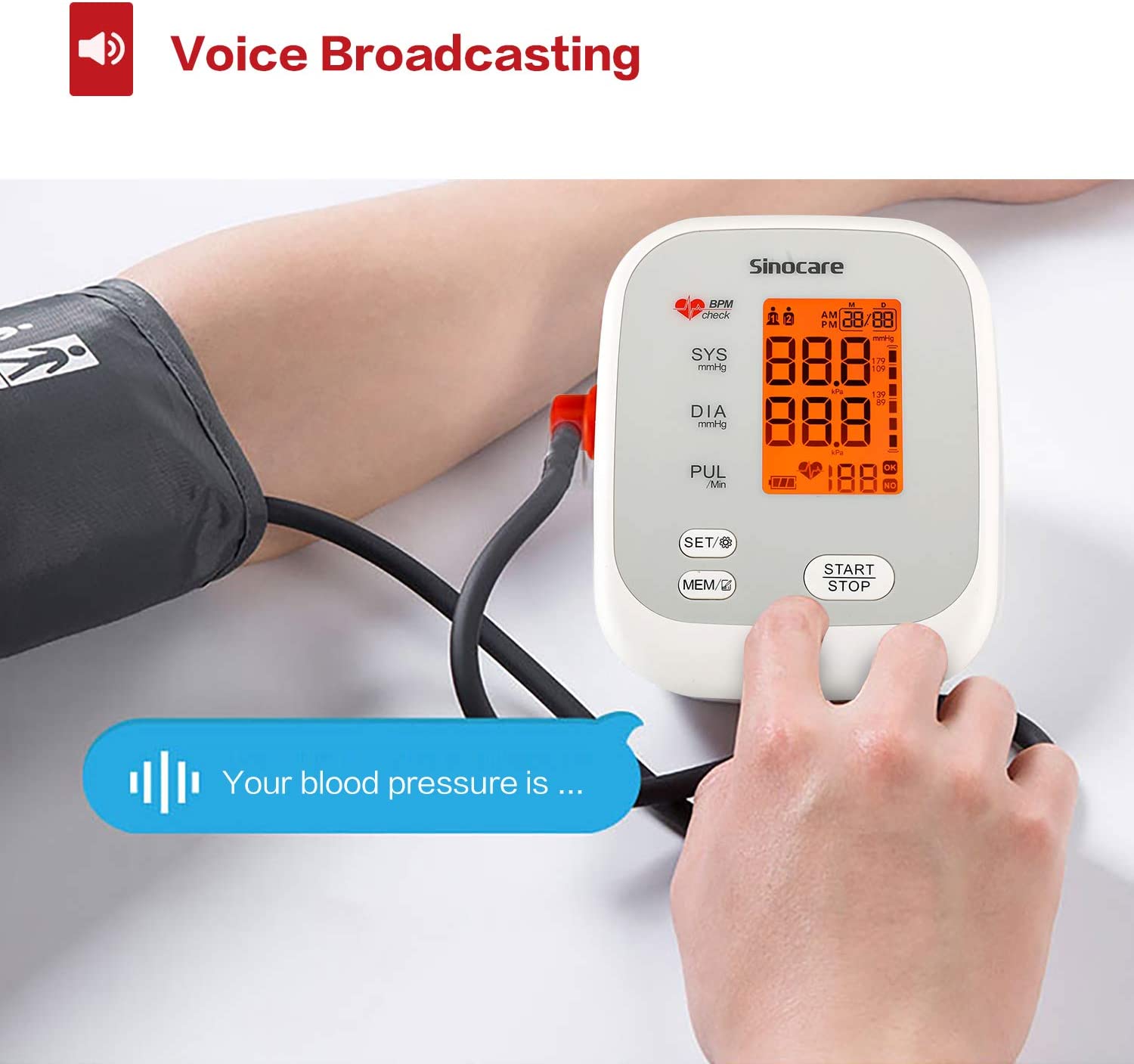 One Key Operation Blood Pressure Monitor