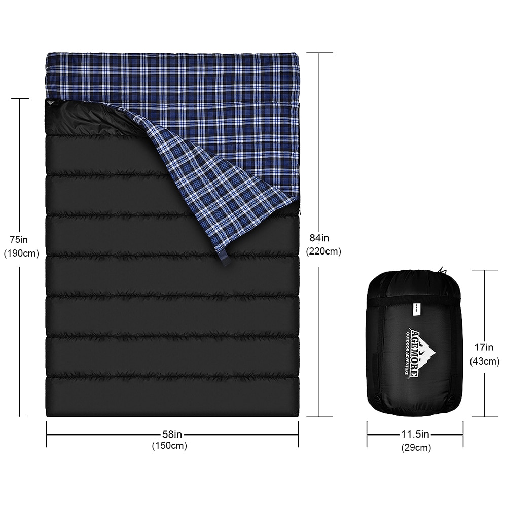 Plaid Lining Double Sleeping Bag