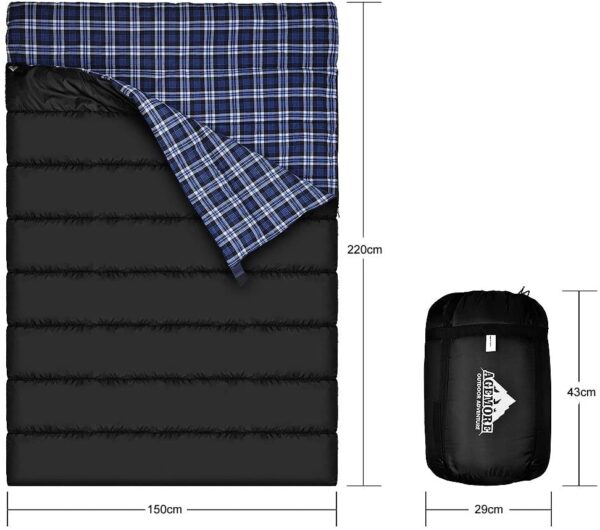 Plaid Lining Double Sleeping Bag - Image 3